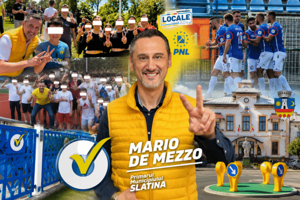 Jucatorii CSM Slatina transformati in panouri pentru simbolul lui Mario De Mezzo Emblema folosita de primar a fost imprimata pe tricourile clubului finantat din fonduri publice