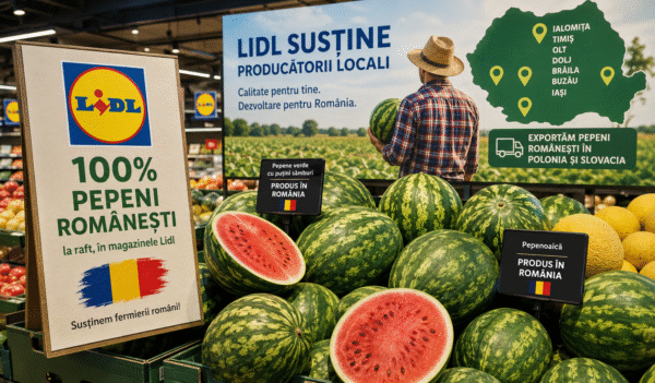Pepenii din Olt ajung pe rafterile Lidl si in strainatate Retailerul vinde 100 pepenti romanesti si si a dublat