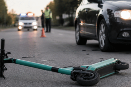 accident cu o masina doua fetite de 10 si 11 ani aflate pe o trotineta au fost internate la spital
