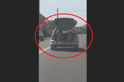 doi copii transportati in portbagajul unei masini cu hayonul deschis soferul a fost identificat si sanctionat