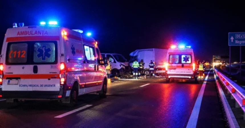 Accident pe DX12, zona Negreni: două autoutilitare s-au ciocnit, un tânăr la spital