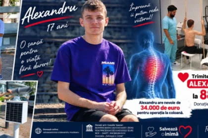 Un SMS de 2 euro îl poate ajuta pe Alexandru, 17 ani, operat la coloană